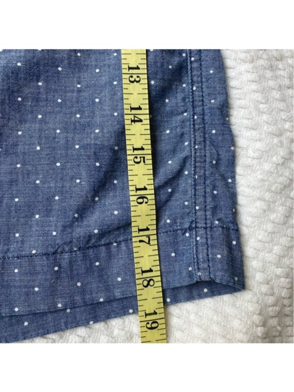 Tommy Hilfiger Blue Polka Dot Chambray Skirt Size 14 100% Cotton - Picture 7 of 7